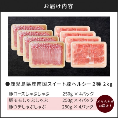 鹿児島県産南国スイート豚ヘルシー2種2kg　K002-010