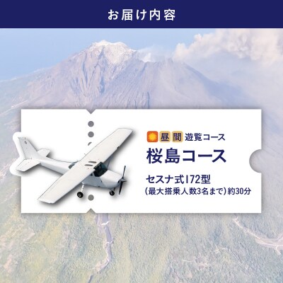 【昼間遊覧飛行】桜島コース セスナ式172型(大人3名まで)　K222-FT001