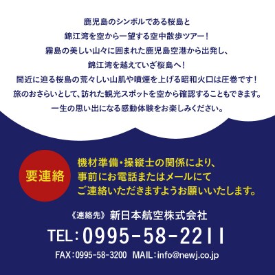 【夜間遊覧飛行】錦江湾ナイトコース　ブリテンノーマン式BN2B型(大人9名まで)K222-FT009