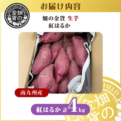 【2025年先行受付】畑の金貨 生芋 紅はるか4kg　K181-006