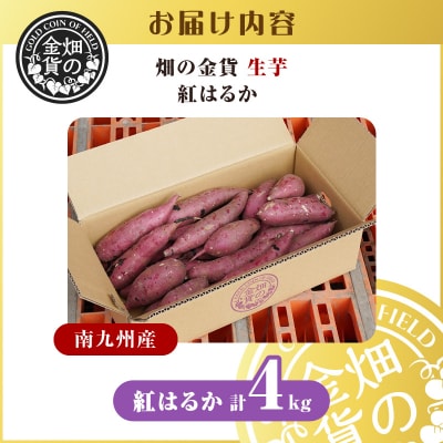 畑の金貨 生芋 紅はるか4kg　K181-006