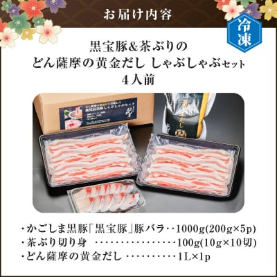 『黒宝豚&茶ぶり切り身』どん薩摩の黄金だししゃぶしゃぶセット(4人前)　K227-005_01