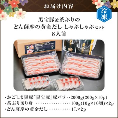 『黒宝豚&茶ぶり切り身』どん薩摩の黄金だししゃぶしゃぶセット(8人前)　K227-005_02