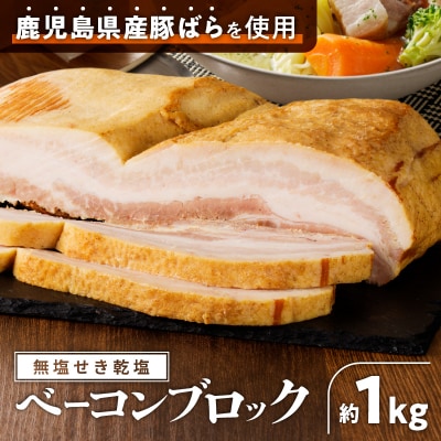無塩せき乾塩ベーコンブロック　計約1kg　K161-020_01