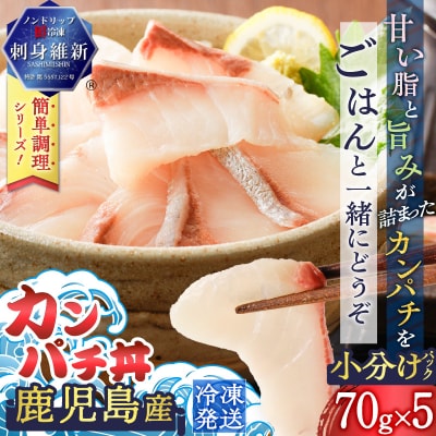 【 生活応援 + マグロ中落丼 100g×1P 】 期間限定 鹿児島産 カンパチ丼 70g×5セット