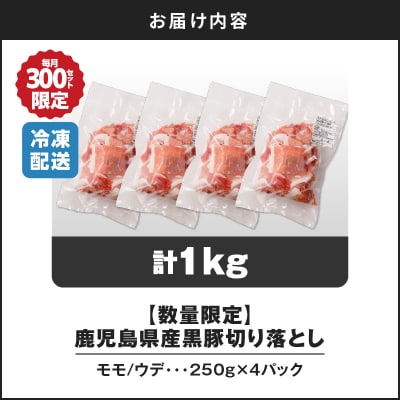  【14営業日以内に発送】【数量限定】鹿児島県産 黒豚切り落とし 1kgK025-001_02