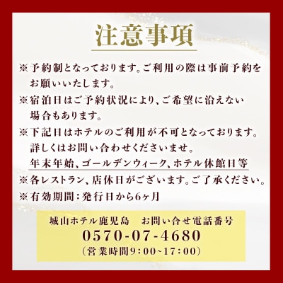 SHIROYAMA HOTEL kagoshima グランド桜島ビューツイン1泊2食付ペア