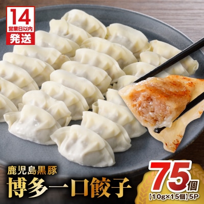 【 期間限定 生活応援 】【14営業日以内に発送】 鹿児島黒豚博多一口餃子 75個