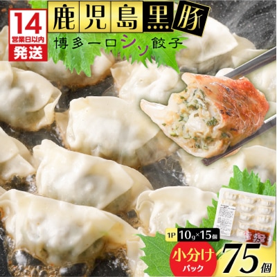 【 期間限定 生活応援 】【14営業日以内に発送】 鹿児島黒豚博多一口シソ餃子 75個