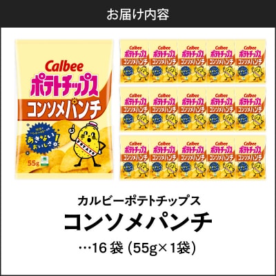【 期間限定 生活応援 】カルビー ポテトチップス【コンソメパンチ】16袋　K194-002_05