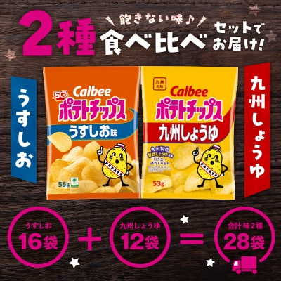 2種食べ比べセット【うすしお×九州しょうゆ】計28袋　K194-002_11