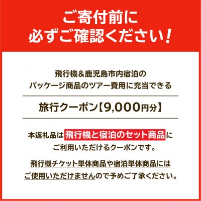 鹿児島市に泊まる(飛行機+宿泊)ふるさと納税旅行クーポン【9,000円分】　K349-001_09