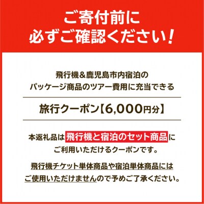 鹿児島市に泊まる(飛行機+宿泊)ふるさと納税旅行クーポン【6,000円分】　K349-001_06