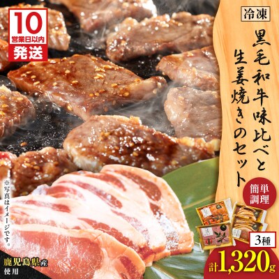 【10営業日以内に発送】黒毛和牛味比べと生姜焼きのセット　K265-006