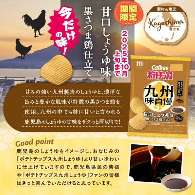 カルビーポテトチップス九州味自慢 甘口しょうゆ味黒さつま鶏仕立て 12袋　K194-003_03