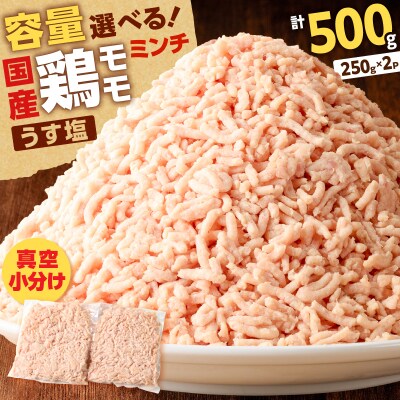 国産鶏モモミンチ＜うす塩＞ 計500g　K025-016_01