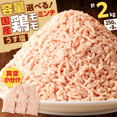 国産鶏モモミンチ＜うす塩＞ 計2kg　K025-016_04