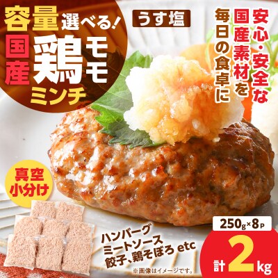 国産鶏モモミンチ＜うす塩＞ 計2kg　K025-016_04