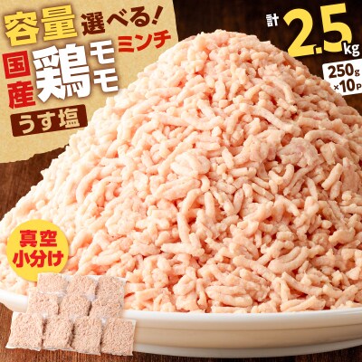 国産鶏モモミンチ＜うす塩＞ 計2.5kg　K025-016_05