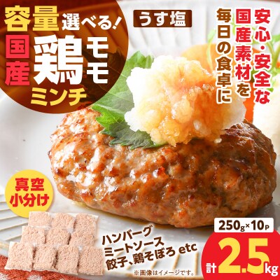 国産鶏モモミンチ＜うす塩＞ 計2.5kg　K025-016_05
