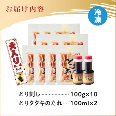 老舗鶏屋のとり刺し 小分けパック大入り(1kg)セット 鳥刺し専用たれ付　K243-001_01
