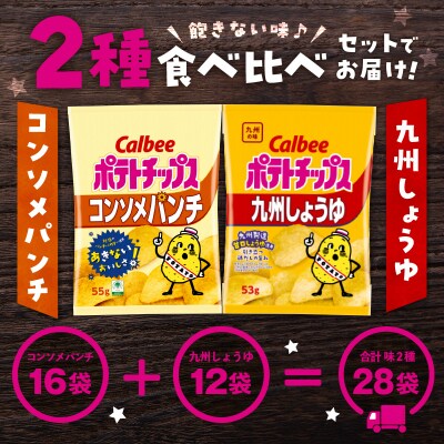 2種食べ比べ【コンソメパンチ×九州しょうゆ】計28袋　K194-002_13
