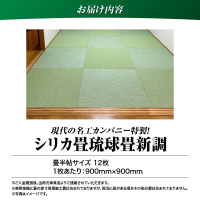 現代の名工カンパニー特製!シリカ畳琉球畳新調(畳半帖サイズ12枚)　K348-002