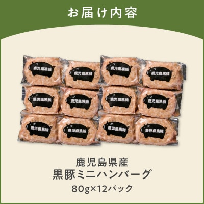 鹿児島県産黒豚ミニハンバーグ 12パック　K356-004
