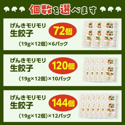 【 生活応援 うんまか生餃子1P付き 】 期間限定 げんきモリモリ生餃子 144個