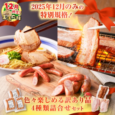 【 期間限定 生活応援 】2025年12月のみの特別規格!色々楽しめる訳あり品4種類詰合せセット