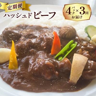 【洋食グリル肝付】定期便 ハッシュドビーフ 4パック×3回　K084-T07