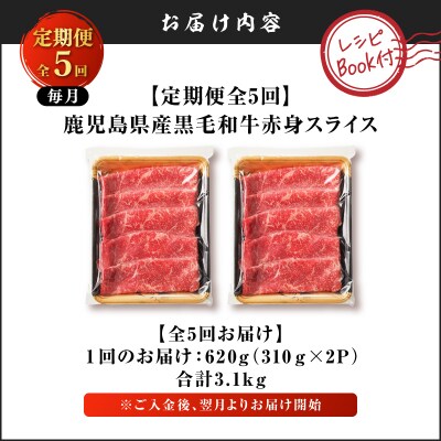 【全5回定期便】 鹿児島県産黒毛和牛赤身スライス620g(310g×2P)　K086-T25