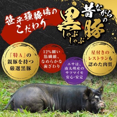 昔ながらの黒豚しゃぶしゃぶセット1.2kg<ロース、肩ロース、バラ、モモ>　K125-006