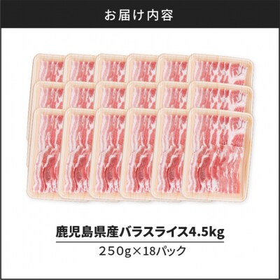 鹿児島県産豚バラスライス 4.5kg(250g×18P)　K002-033_04