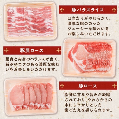 【 期間限定 生活応援 】 鹿児島県産豚3種類3kg(バラ・肩ロース・ロース)K002-026_03