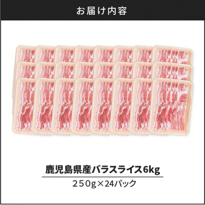 鹿児島県産豚バラスライス 6kg(250g×24P)　K002-033_06