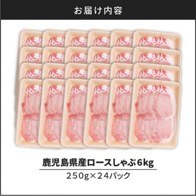 【 生活応援 豚生餃子 1P 】 期間限定 鹿児島県産ロースしゃぶ 6kg(250g×24P)