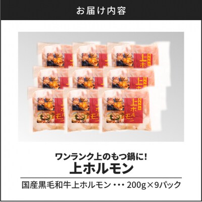 【 生活応援 牛ミノ 】 期間限定 ワンランク上のもつ鍋に!上ホルモン1.8kg 200g 9パック