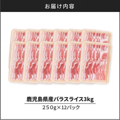 鹿児島県産豚バラスライス3kg(250g×12P)　K002-033_03