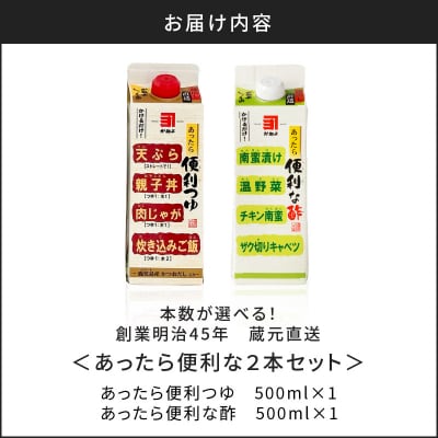 創業明治45年 蔵元直送 あったら便利な2本セット　K058-027