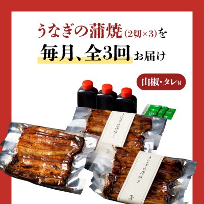 【全3回定期便】うなぎ料理専門店「松重」上/うなぎ蒲焼2切(1尾)×3パック　K019-T07_a