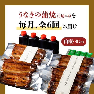 【全6回定期便】うなぎ料理専門店「松重」上/うなぎ蒲焼2切(1尾)×4パック　K019-T08_b