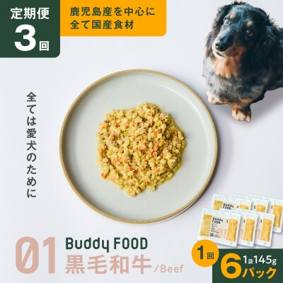 【全3回定期便】Buddy FOOD 01 黒毛和牛×6パック　K390-T01_a