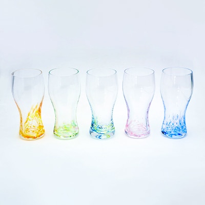 【2023年8月下旬発送】ハートランドビール中瓶11本&月夜野工房カラーバブルビアグラス1個セット