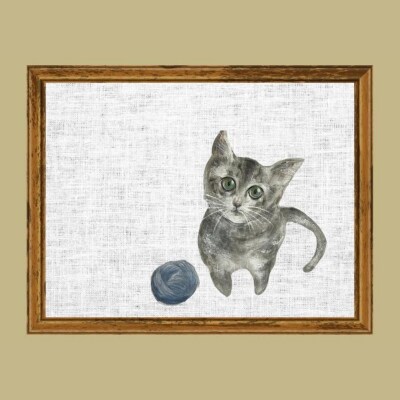 あなたの愛犬・愛猫を描くオリジナル友禅画【手描き友禅】【012-003】