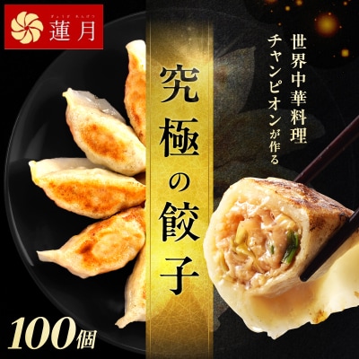 【餃子ご家庭用100個】蓮月特製手作り餃子 (冷凍) 特製ラー油付き【034-005】