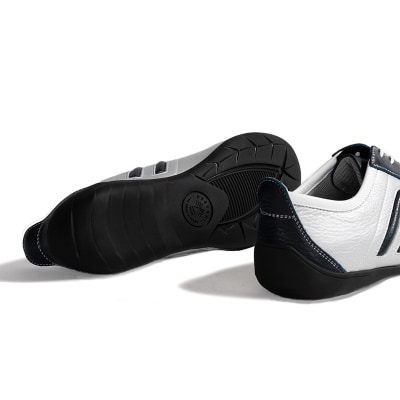 紳士靴 / ドライビングシューズ(シルバー&ブルー、25.5cm)【041-001-2-4】