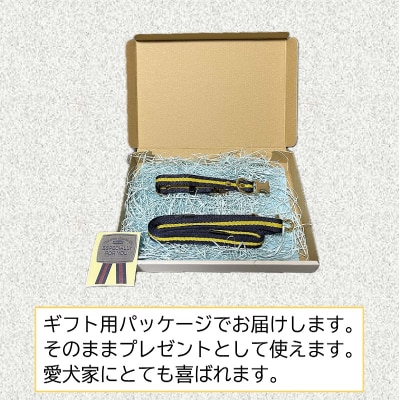 トイプードル及び小型犬用カラー(首輪)&リード(カラー:紺・黄・紺)【001-015】