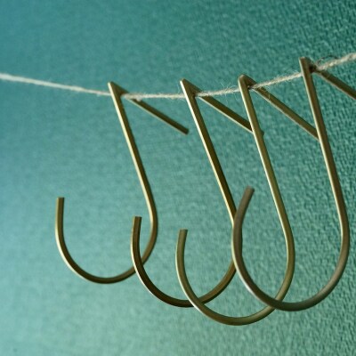 【真鍮のS字フック 六角棒】【018-007】