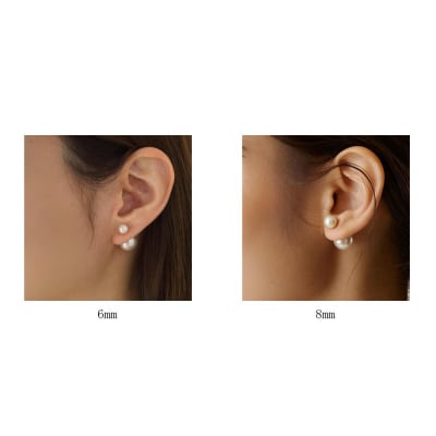 【ギフト対応可】リバーシブルパールピアス(フロントパールサイズ:6mm)【043-017-1】